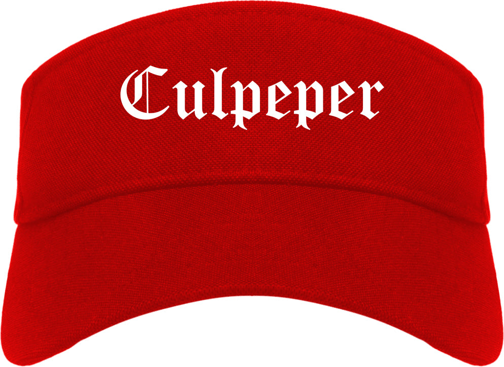 Culpeper Virginia VA Old English Mens Visor Cap Hat Red