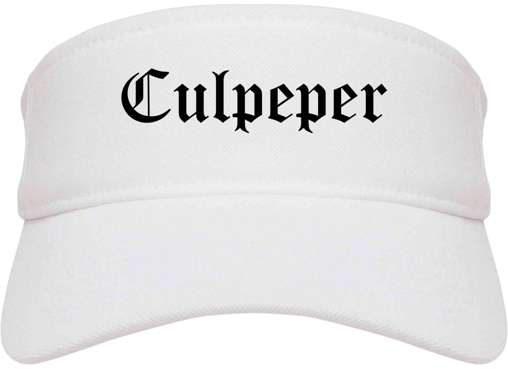 Culpeper Virginia VA Old English Mens Visor Cap Hat White