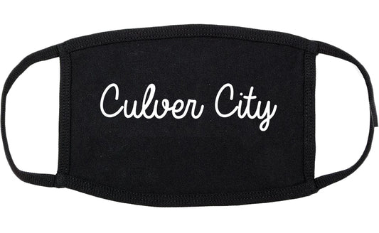 Culver City California CA Script Cotton Face Mask Black