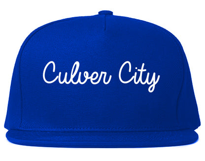 Culver City California CA Script Mens Snapback Hat Royal Blue