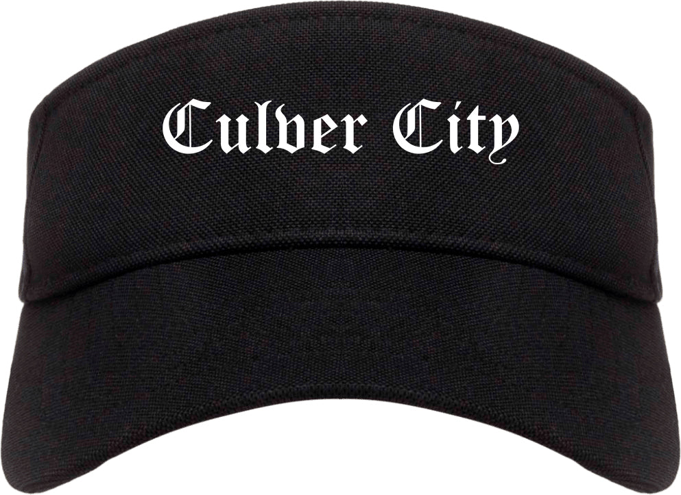Culver City California CA Old English Mens Visor Cap Hat Black