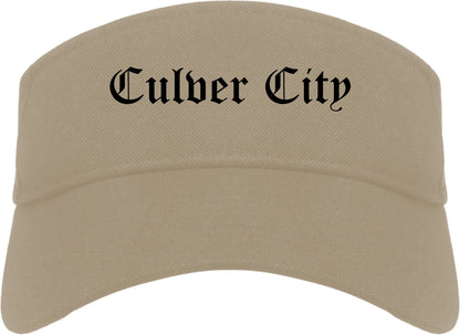 Culver City California CA Old English Mens Visor Cap Hat Khaki