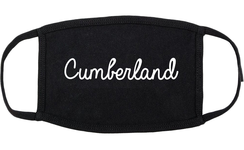 Cumberland Indiana IN Script Cotton Face Mask Black