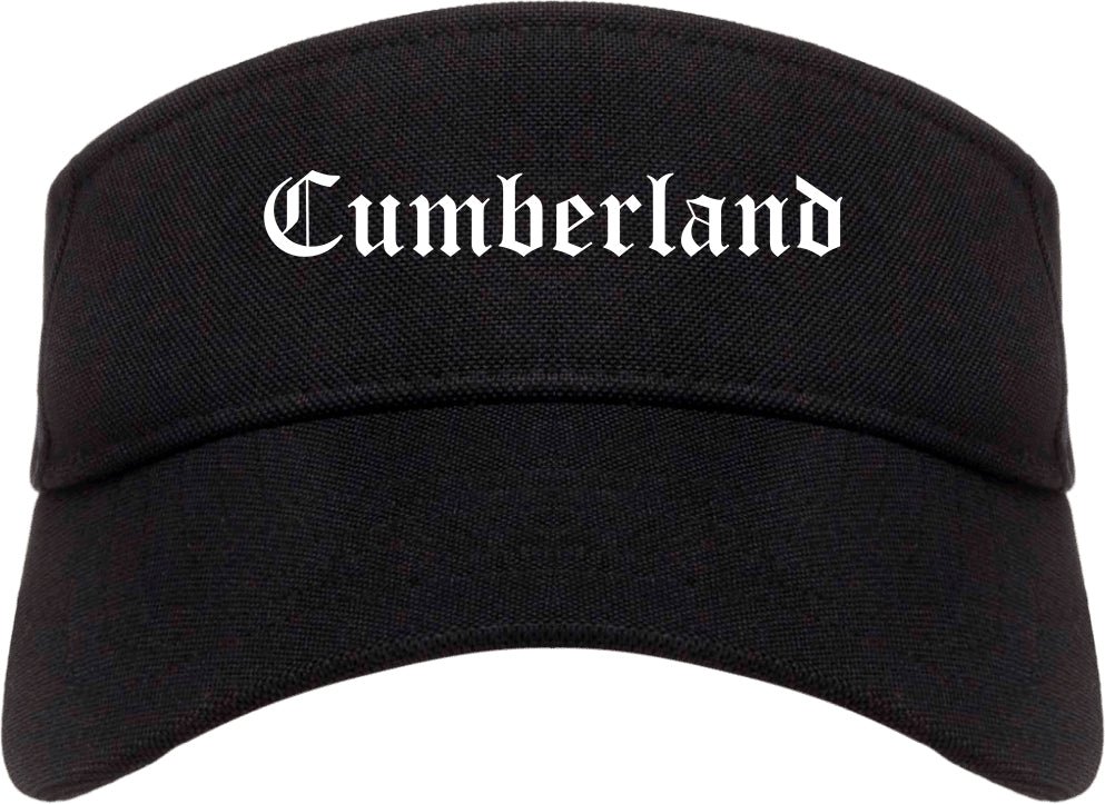 Cumberland Indiana IN Old English Mens Visor Cap Hat Black