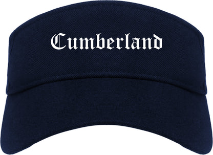 Cumberland Indiana IN Old English Mens Visor Cap Hat Navy Blue