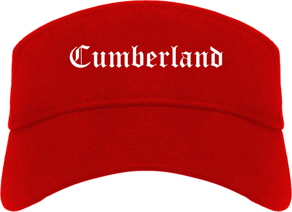 Cumberland Indiana IN Old English Mens Visor Cap Hat Red