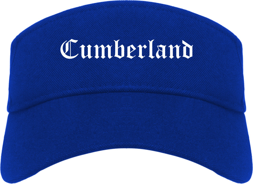 Cumberland Indiana IN Old English Mens Visor Cap Hat Royal Blue