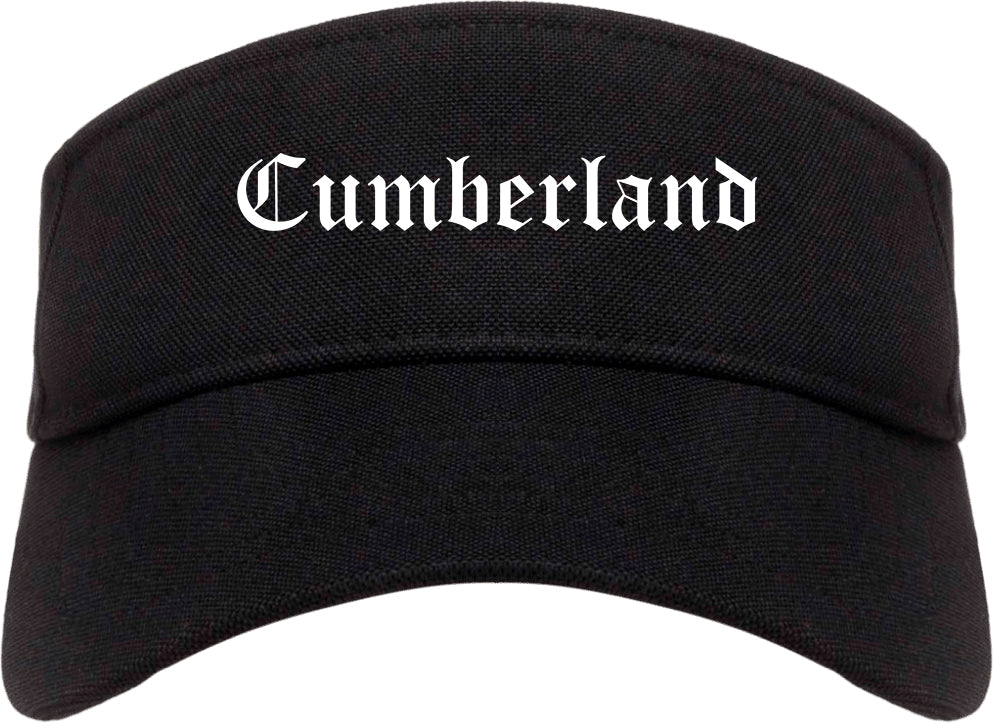 Cumberland Maryland MD Old English Mens Visor Cap Hat Black