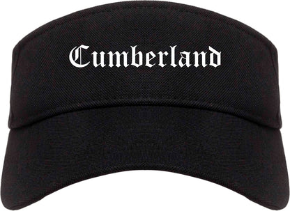 Cumberland Maryland MD Old English Mens Visor Cap Hat Black