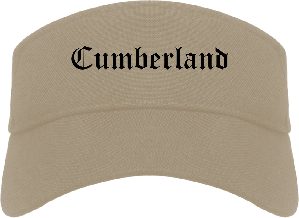 Cumberland Maryland MD Old English Mens Visor Cap Hat Khaki
