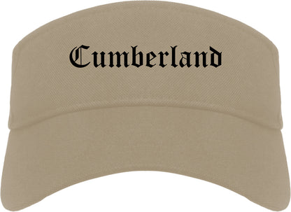 Cumberland Maryland MD Old English Mens Visor Cap Hat Khaki