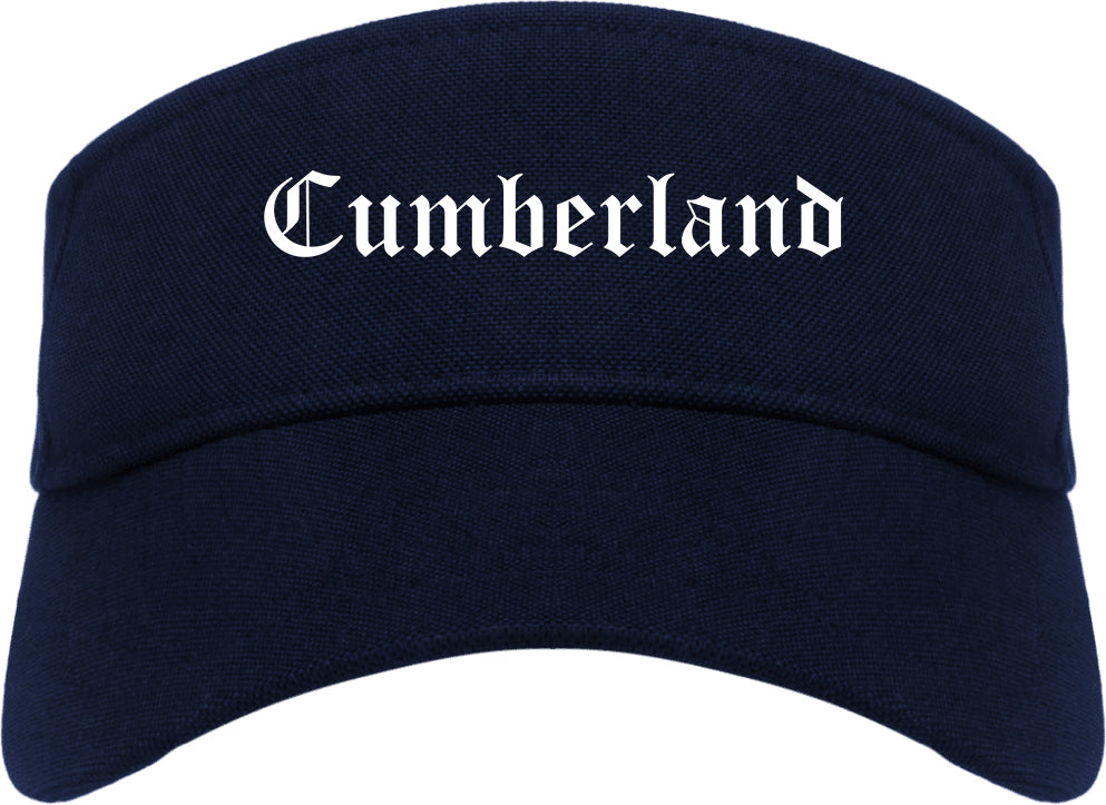 Cumberland Maryland MD Old English Mens Visor Cap Hat Navy Blue