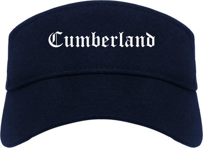 Cumberland Maryland MD Old English Mens Visor Cap Hat Navy Blue