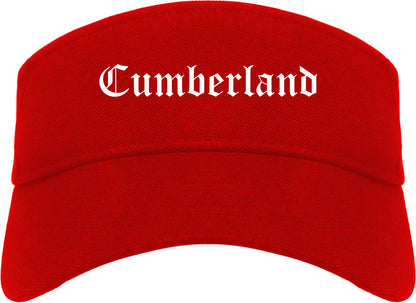 Cumberland Maryland MD Old English Mens Visor Cap Hat Red