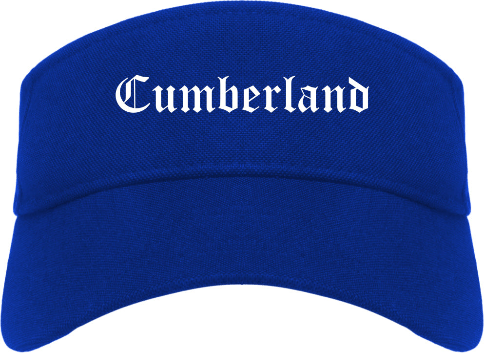 Cumberland Maryland MD Old English Mens Visor Cap Hat Royal Blue