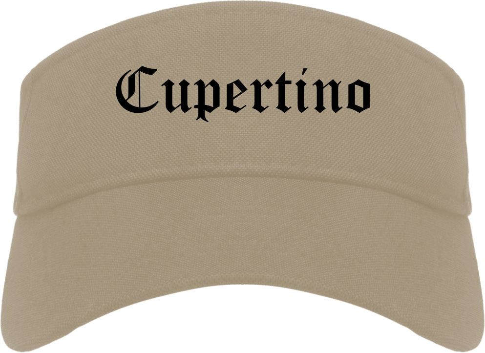 Cupertino California CA Old English Mens Visor Cap Hat Khaki