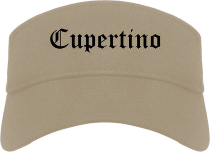 Cupertino California CA Old English Mens Visor Cap Hat Khaki