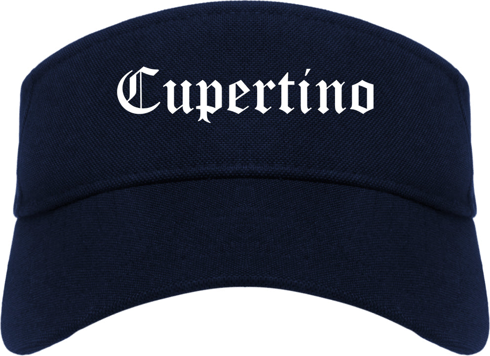 Cupertino California CA Old English Mens Visor Cap Hat Navy Blue