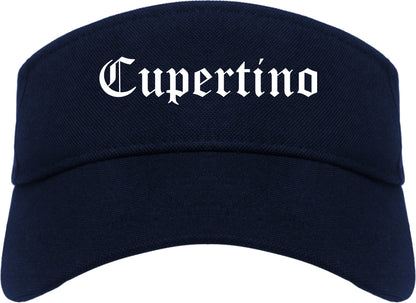 Cupertino California CA Old English Mens Visor Cap Hat Navy Blue