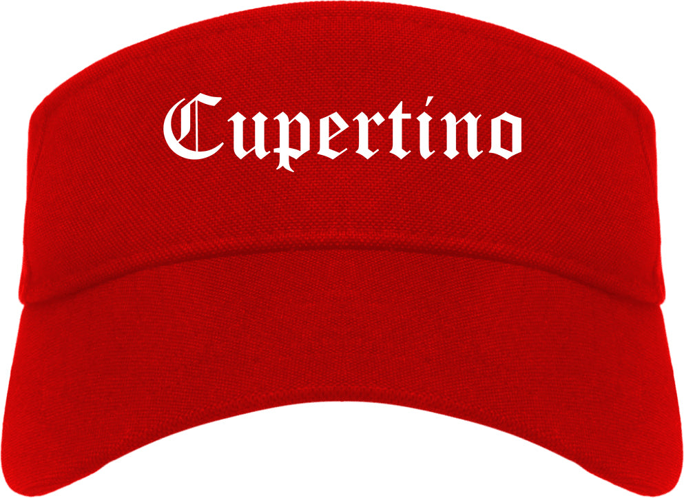 Cupertino California CA Old English Mens Visor Cap Hat Red
