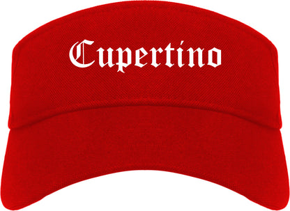 Cupertino California CA Old English Mens Visor Cap Hat Red