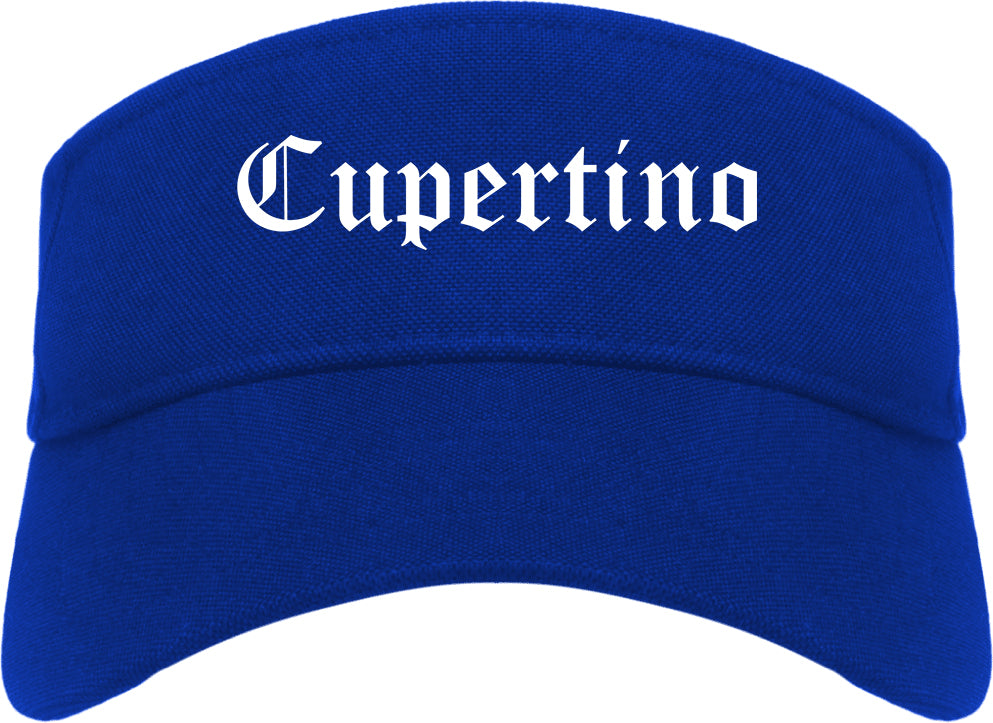 Cupertino California CA Old English Mens Visor Cap Hat Royal Blue