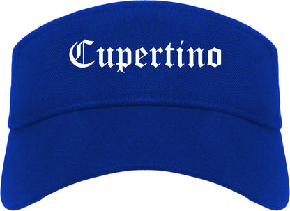 Cupertino California CA Old English Mens Visor Cap Hat Royal Blue