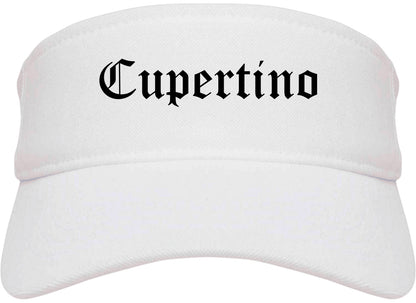 Cupertino California CA Old English Mens Visor Cap Hat White