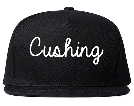 Cushing Oklahoma OK Script Mens Snapback Hat Black