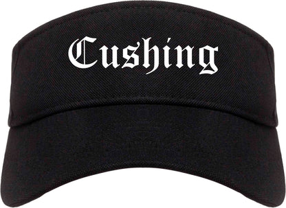 Cushing Oklahoma OK Old English Mens Visor Cap Hat Black
