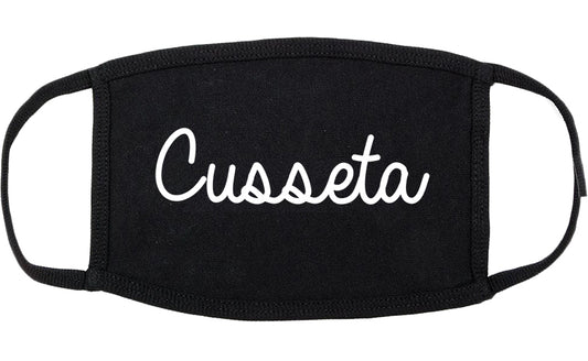 Cusseta Georgia GA Script Cotton Face Mask Black