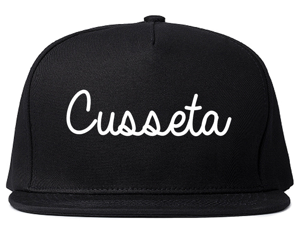 Cusseta Georgia GA Script Mens Snapback Hat Black