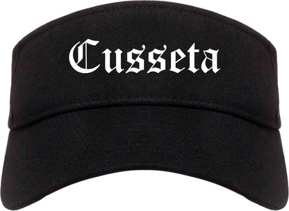 Cusseta Georgia GA Old English Mens Visor Cap Hat Black