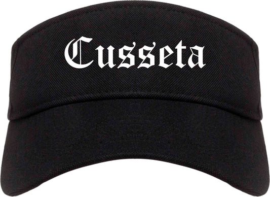 Cusseta Georgia GA Old English Mens Visor Cap Hat Black
