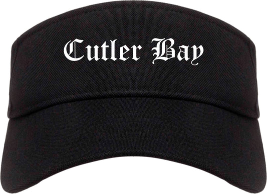 Cutler Bay Florida FL Old English Mens Visor Cap Hat Black