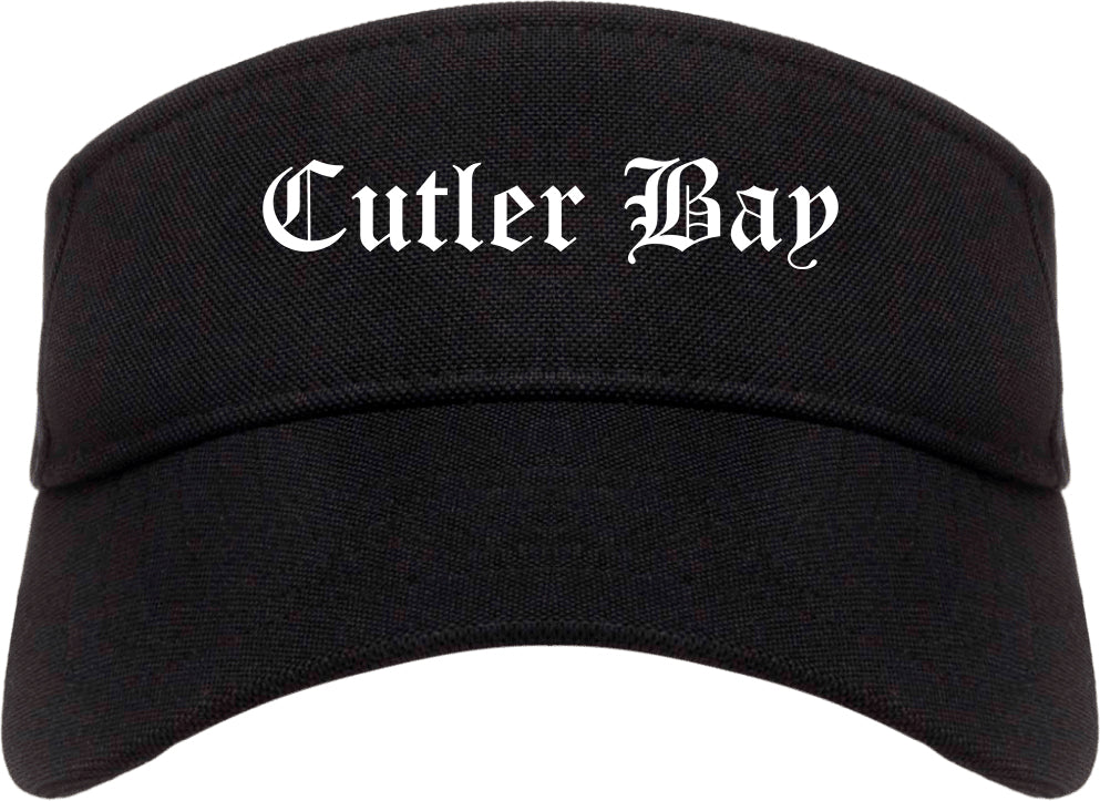 Cutler Bay Florida FL Old English Mens Visor Cap Hat Black