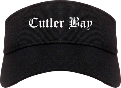 Cutler Bay Florida FL Old English Mens Visor Cap Hat Black