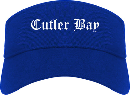 Cutler Bay Florida FL Old English Mens Visor Cap Hat Royal Blue