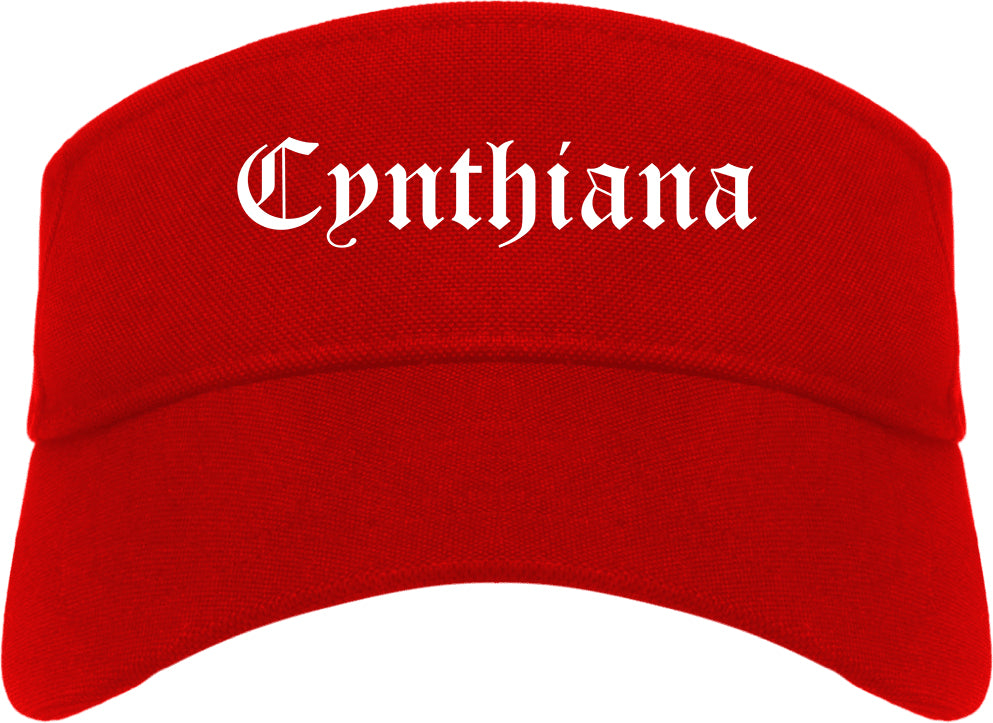 Cynthiana Kentucky KY Old English Mens Visor Cap Hat Red