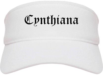 Cynthiana Kentucky KY Old English Mens Visor Cap Hat White