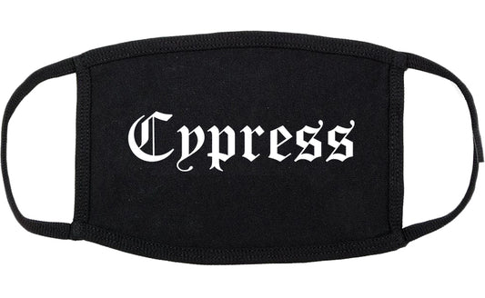 Cypress California CA Old English Cotton Face Mask Black