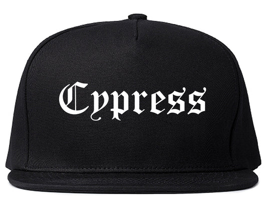 Cypress California CA Old English Mens Snapback Hat Black