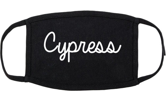 Cypress California CA Script Cotton Face Mask Black