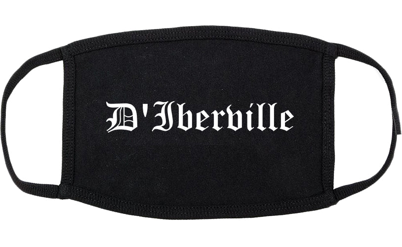 D'Iberville Mississippi MS Old English Cotton Face Mask Black