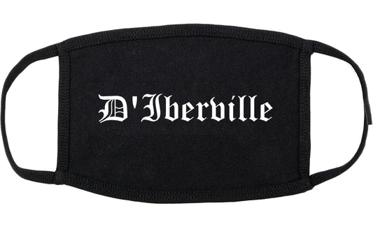 D'Iberville Mississippi MS Old English Cotton Face Mask Black