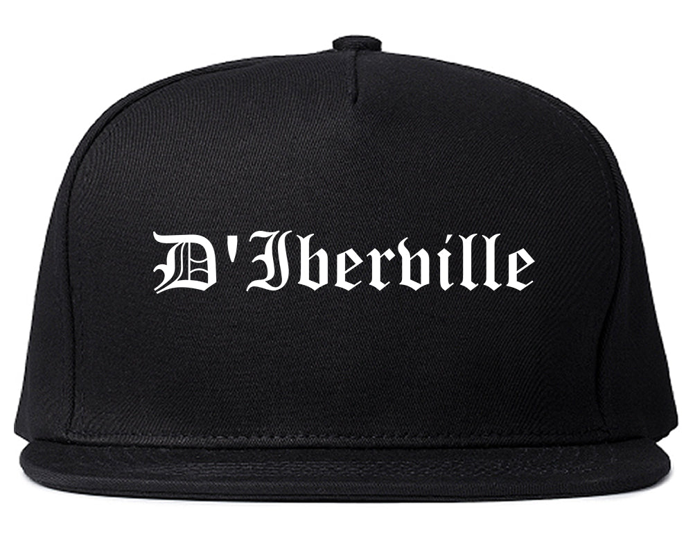 D'Iberville Mississippi MS Old English Mens Snapback Hat Black