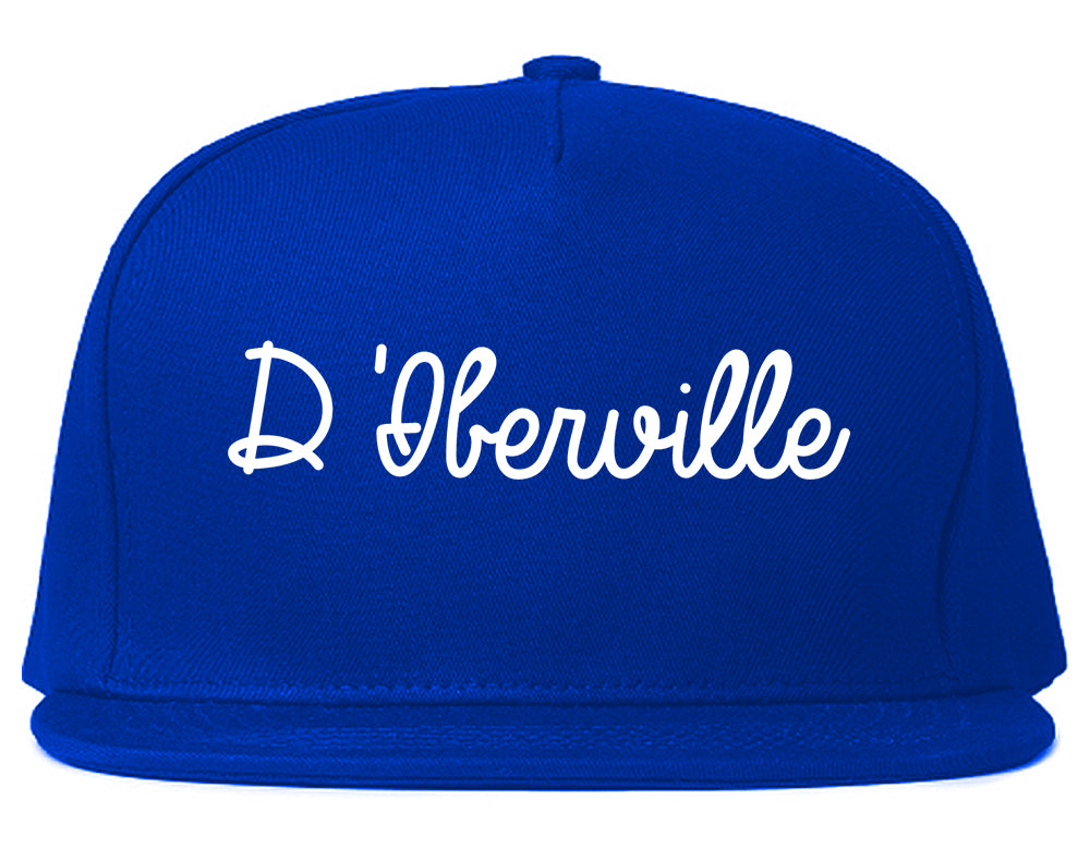 D'Iberville Mississippi MS Script Mens Snapback Hat Royal Blue