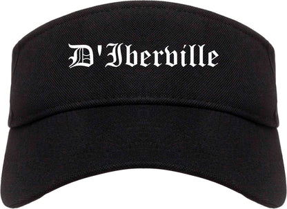 D'Iberville Mississippi MS Old English Mens Visor Cap Hat Black