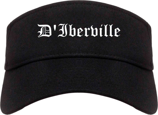 D'Iberville Mississippi MS Old English Mens Visor Cap Hat Black