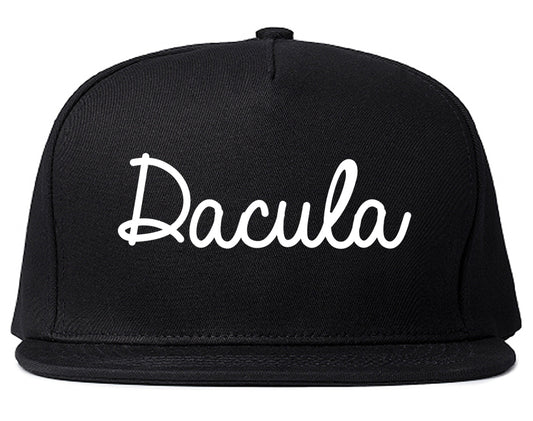 Dacula Georgia GA Script Mens Snapback Hat Black